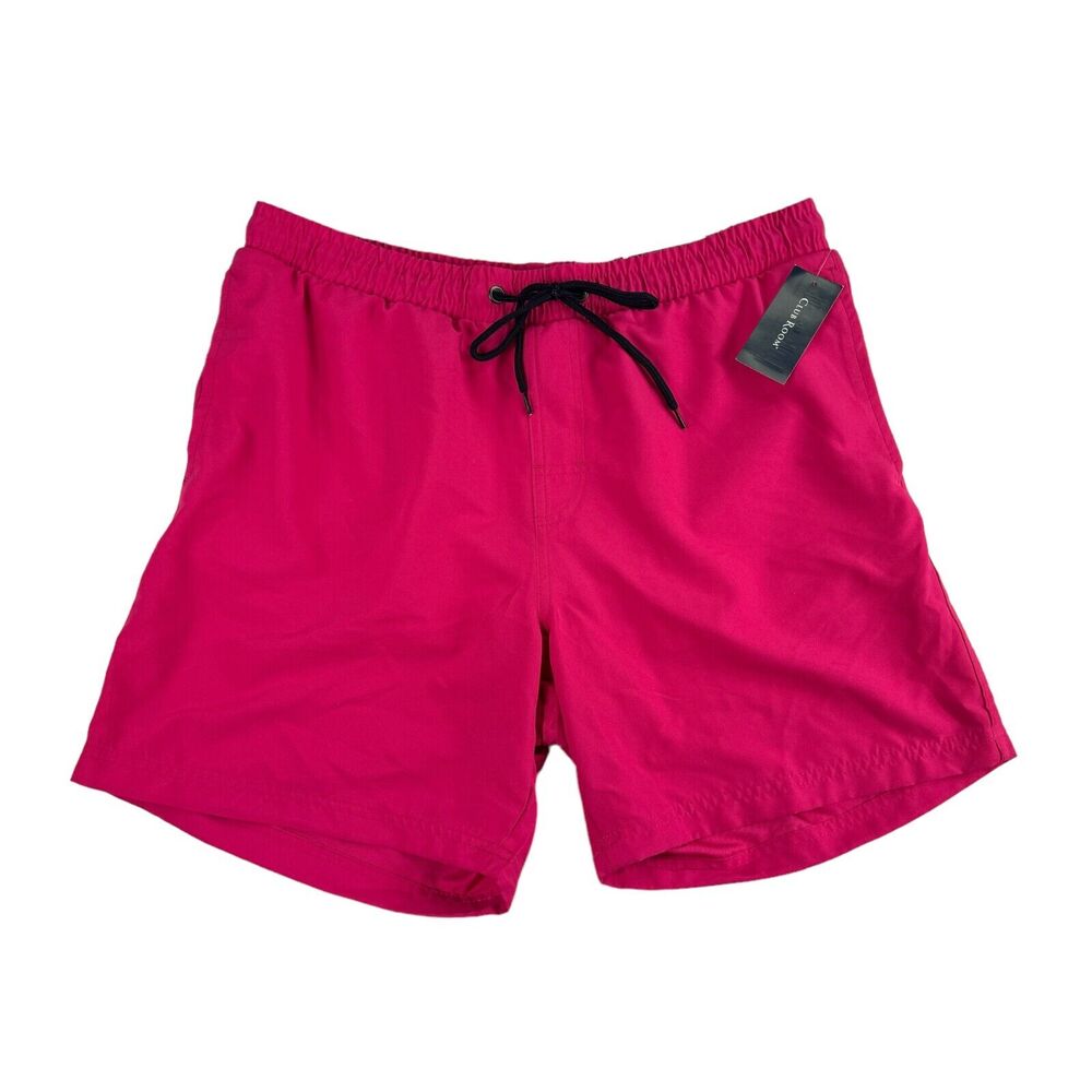 Club Room Mens Quick-Dry Performance Solid 7" Swim Trunks Pink M